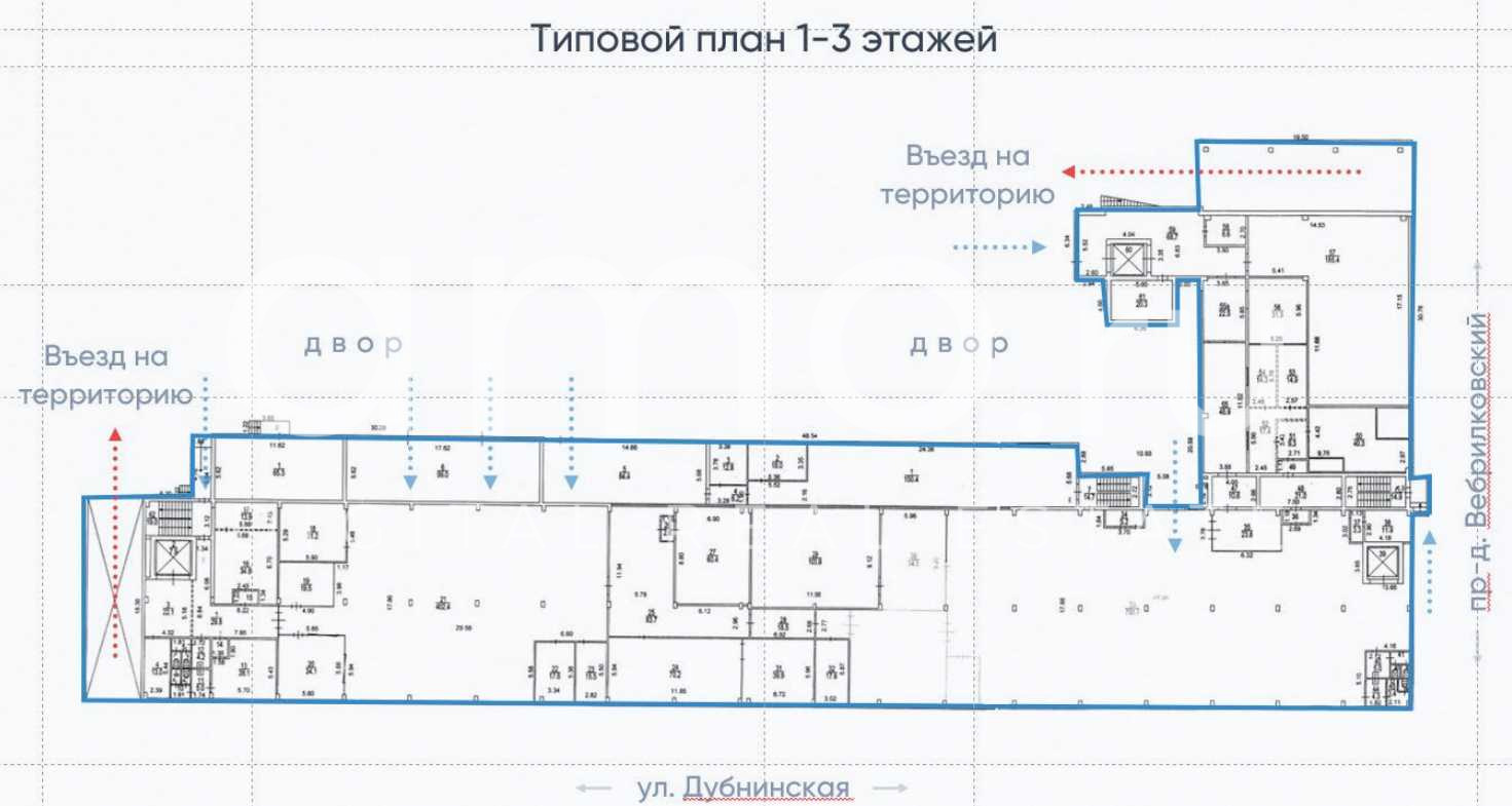Планировка офиса 9645 м², 1 этаж, Административно-складской комплекс «г Москва, Дубнинская ул., 75»